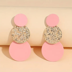 Textured Round Drop Earrings