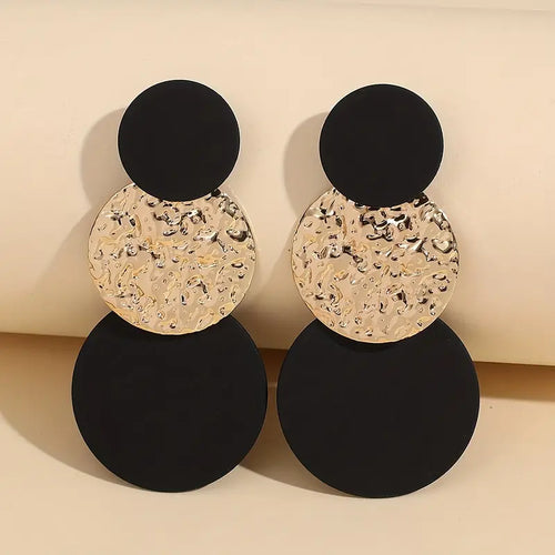 Textured Round Drop Earrings