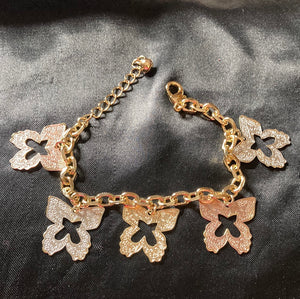 Tri butterfly charm bracelet