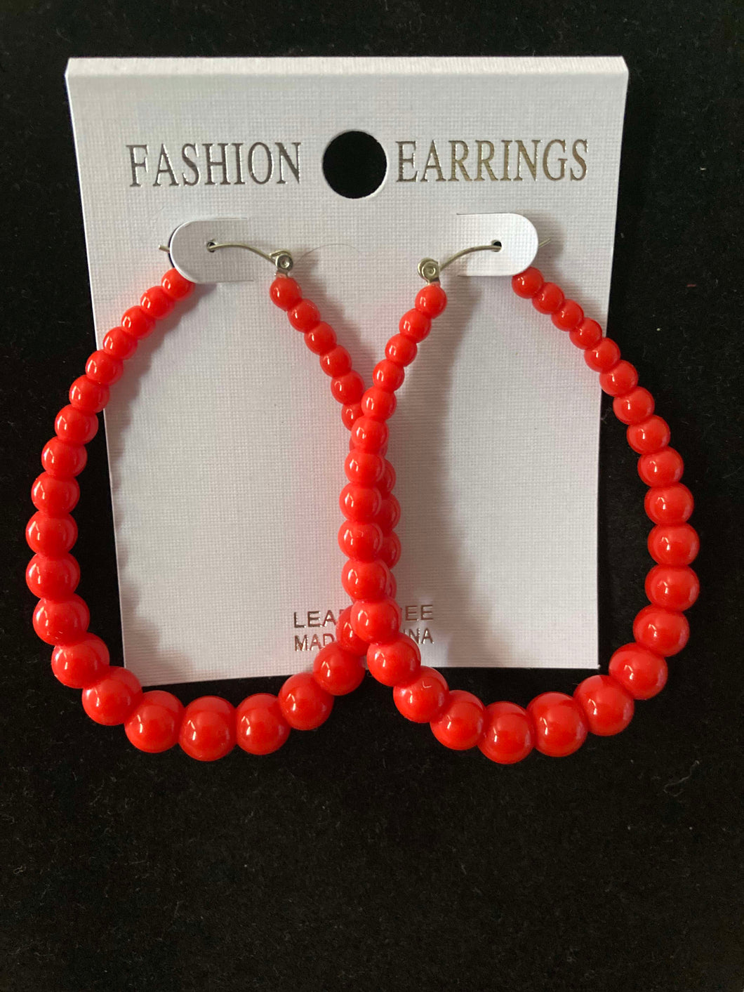 Oval Beaded Hoops