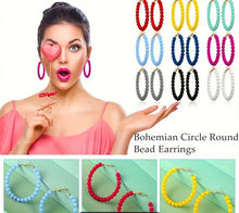 Cargar imagen en el visor de la galería, Multi-colored beaded Hoops