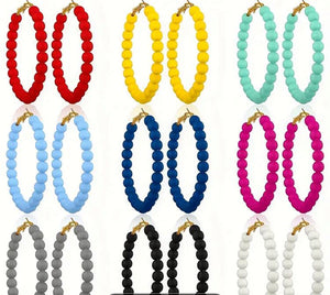 Multi-colored beaded Hoops